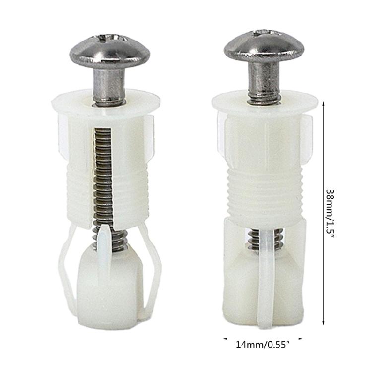 Nylon and Stainless Steel Toilet Seat Cover Hole Screws Easy to Install, 2PCS