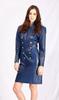 Lambskin Blue Leather Dress Party Stylish Leather Dress Women's Handmade Genuine