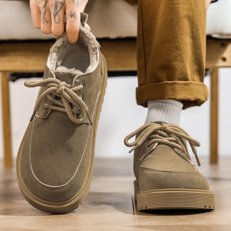 Men's Winter Thicken Casual Outdoor Sneaker Light Breathable Soft-sole Indoor Speed Running Shoe Fashion Snow Boots Cotton Shoe