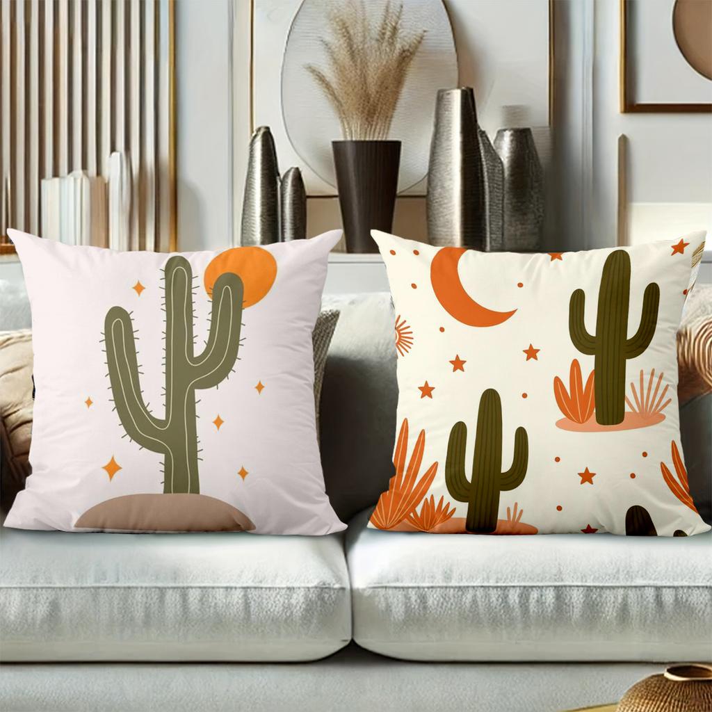 Cactus Patterned Cushions For Home Decor Stylish Polyester Pillowcase, Sofa Decorative Cushion Cov Headboard Pillow