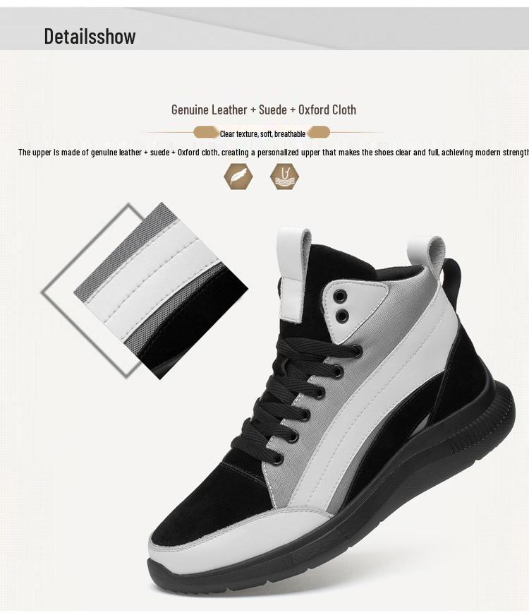 18-89 Men's Height-Boosting High-Top Sneakers - Platform & Lightweight for Autumn/Winter