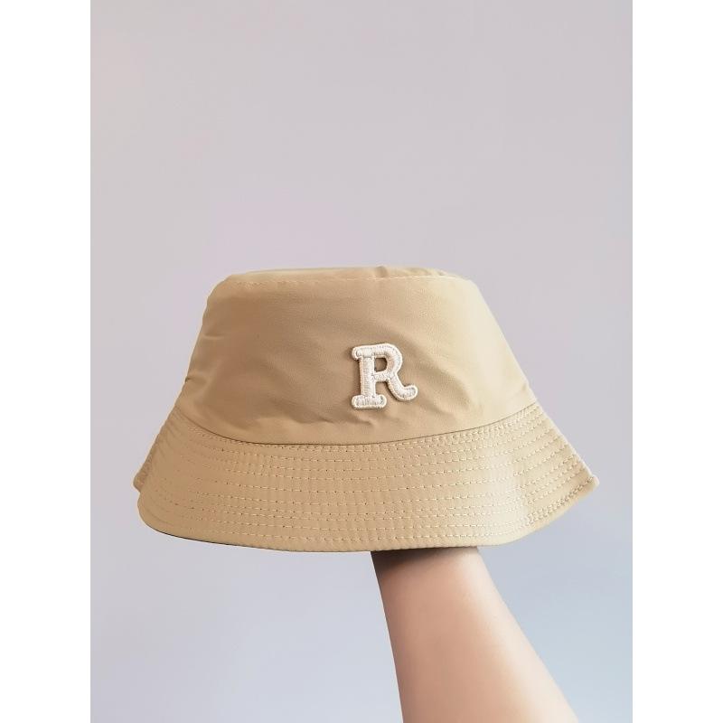 Bucket Hat Simple R Letter Trend Men and Women Versatile Casual Fashion Student Couple Outdoor Sun Protection