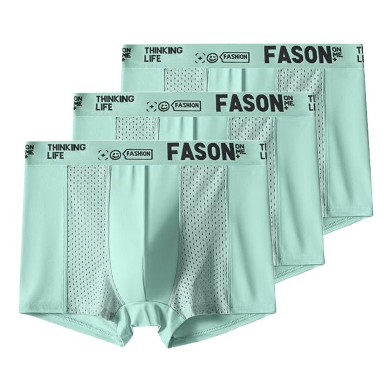 

3 шт. Мужские боксеры-брифы Ледяной шелк Сетчатое нижнее белье Антибактериальные дышащие шорты Мужские трусы Нижнее белье XL XXL 3XL 4XL 4XL