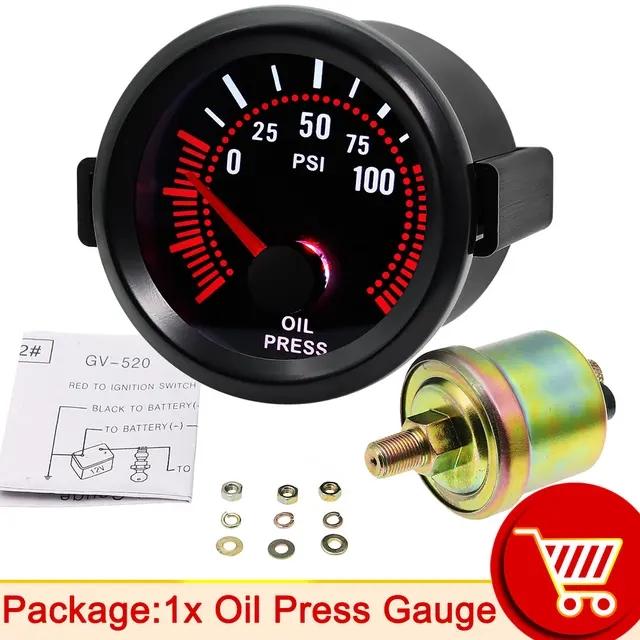 AD White Light 52mm Water Temperature Gauge + Sensor Volt Oil Temp Oil Pressure Rpm Tachometers Vacuum Boost Gauge