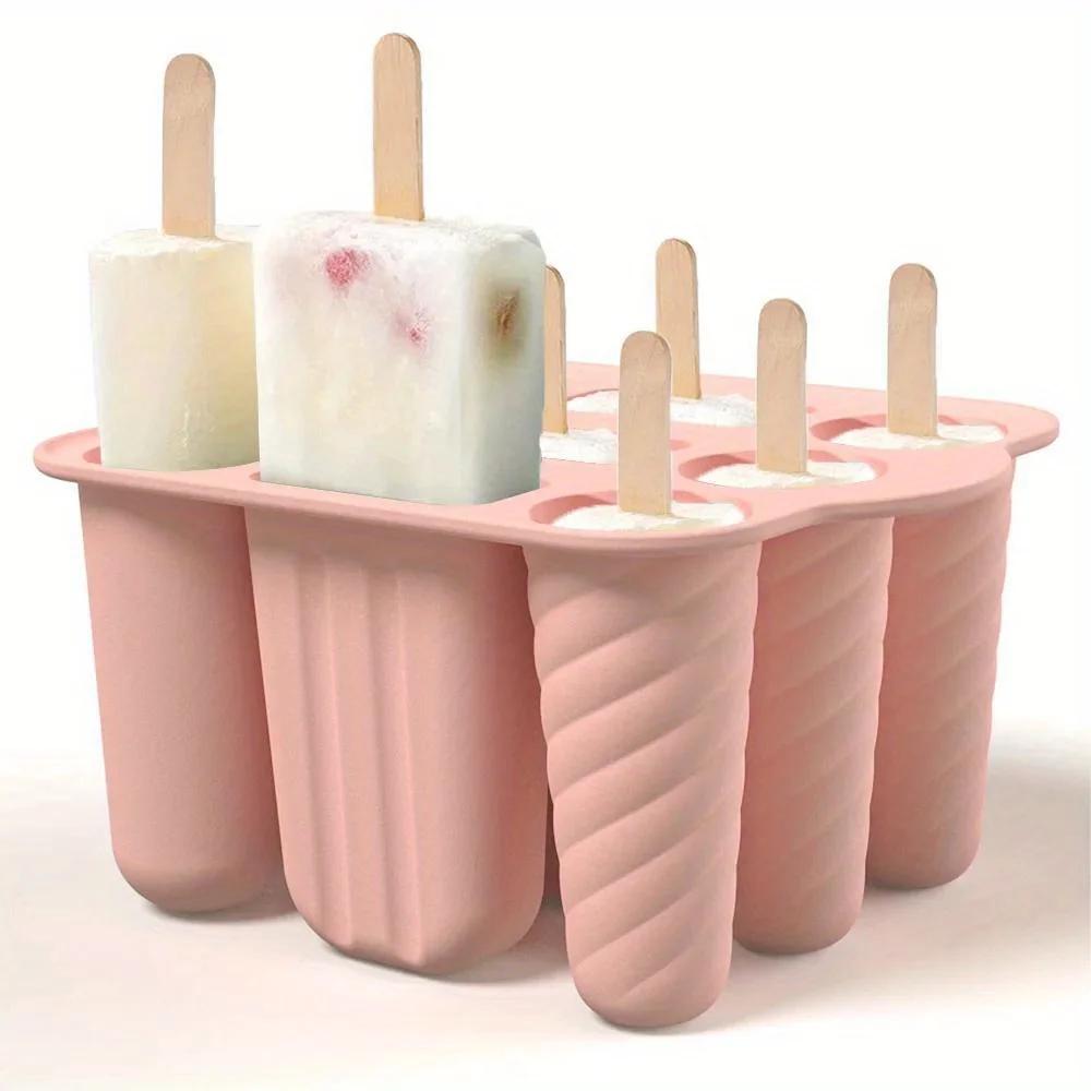 Popsicles Mold Reusable Easy-Release Silicone Homemade Maker Ice Pop Mold Trays with 50 Popsicle Sticks Summer Gifts