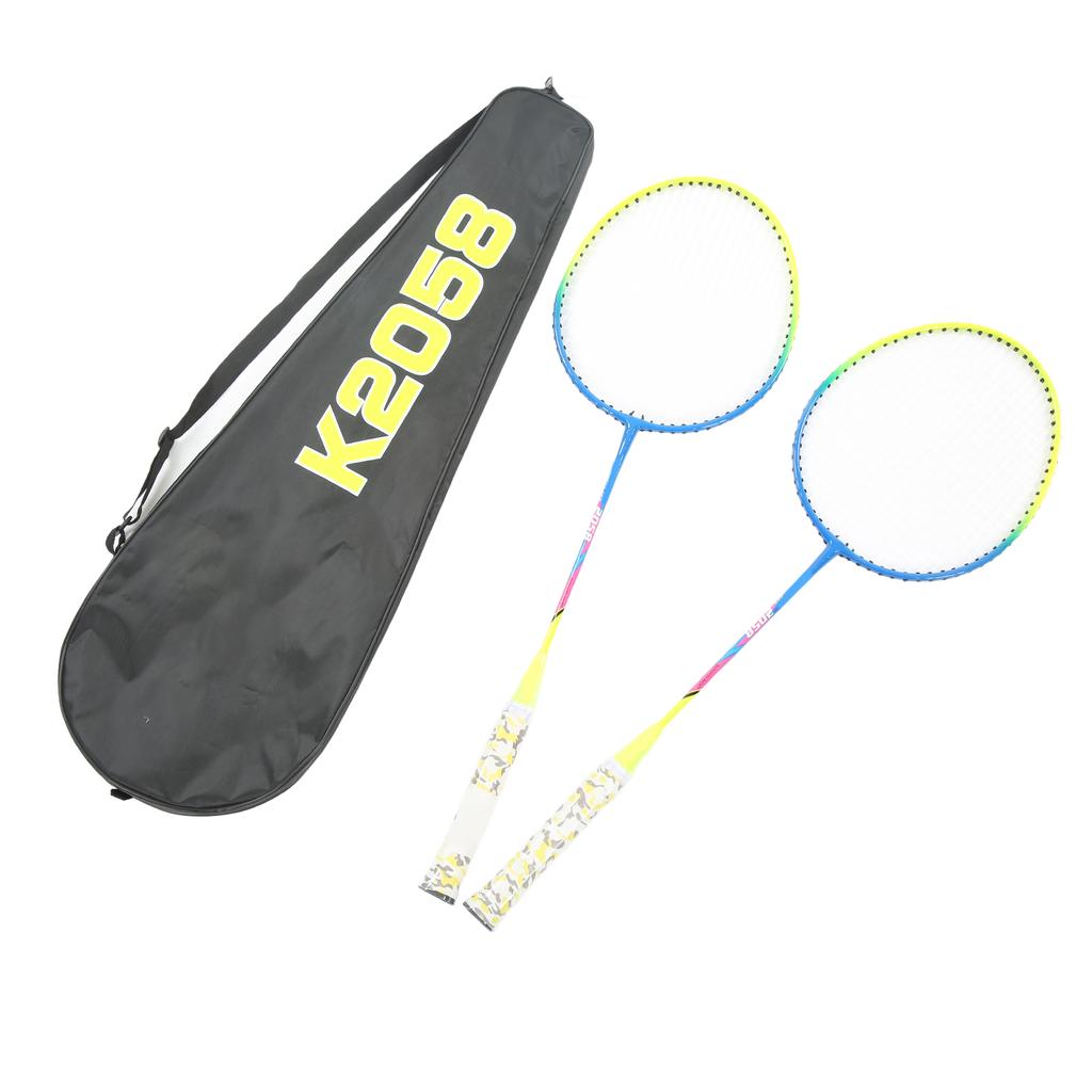 K2058 Badminton Racket Iron Alloy Lightweight Sturdy Badminton Racquet Set for Indoor Outdoor Backyards Gym