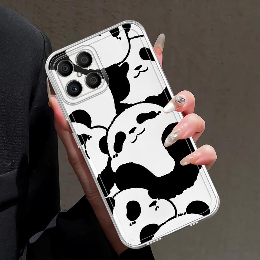 

Cute Panda Funny Case for Honor X8a X8 X9b 90 Lite X8b X9a X7b Soft Phone Cover Honor 90 Lite