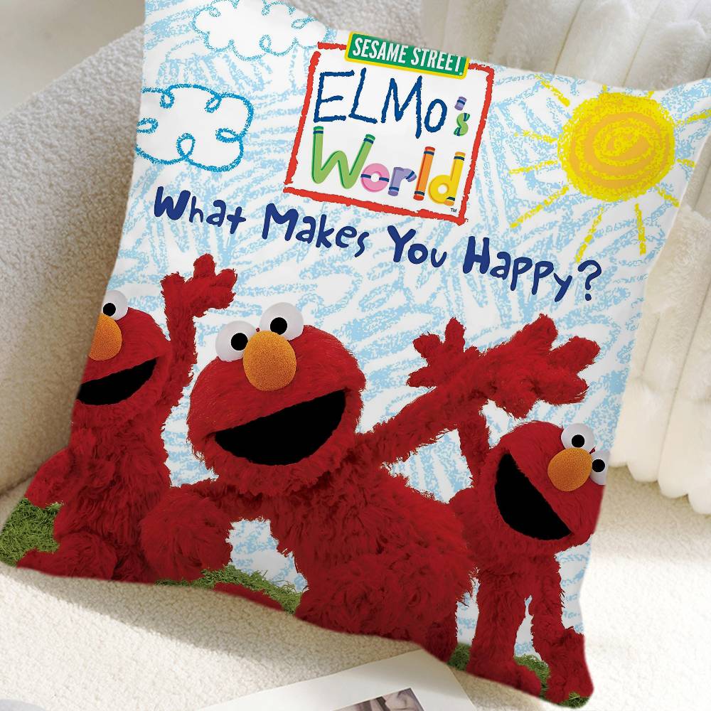 S-Sesame S-Street Movie Pillow Case Square Pillow Bedroom Sofa Leisure Comfort Cushion Car Home Decoration