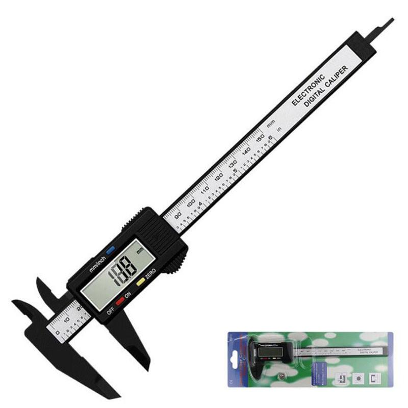 

Электронный цифровой штангенциркуль с циферблатом из углеродного волокна, штангенциркуль с нониусом, микрометр, измерительный инструмент, высокоточная цифровая линейка 0-150 мм NO6