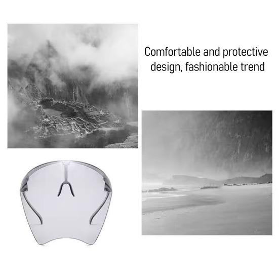 Sıçrama Korumalı Yüz Kalkanı Tam Yüz Koruma Maskesi Buğu Önleyici Şeffaf Yüz Maskesi Mutfak Pişirme Taşlama Kesme İçin Yeniden Kullanılabilir Sıçrama Koruyucu