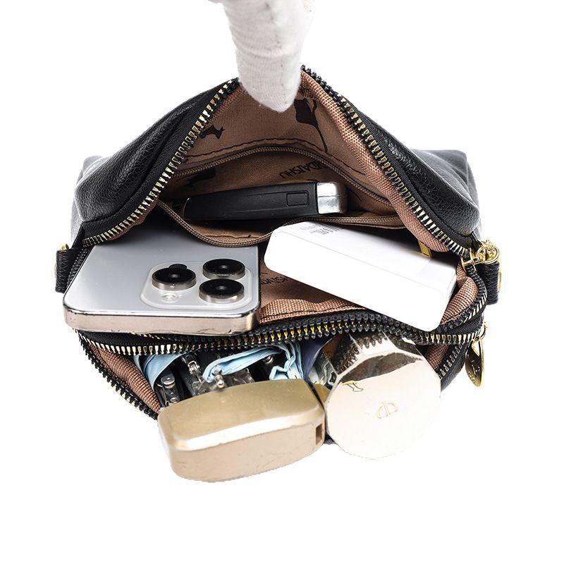 A Stylish Soft Leather Large-capacity Diamond-patterned Single-shoulder Crossbody Women's Bag