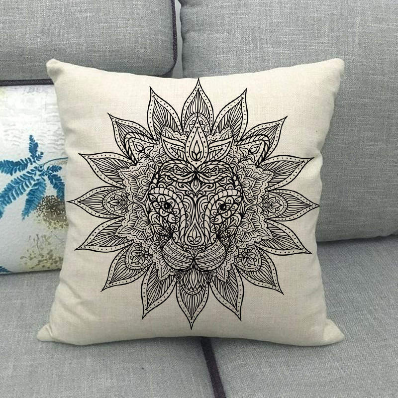 Nordic Bohemian Floral Pattern Digital Printing Short Plush Pillow Covers For Car Sofa Office Cushion Cover Home Goods
