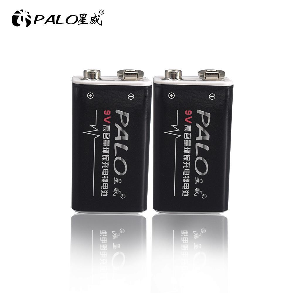 Palo 9v 6F22 Lithium Rechargeable Battery 600mAh li-ion Batteries With Usb Charger