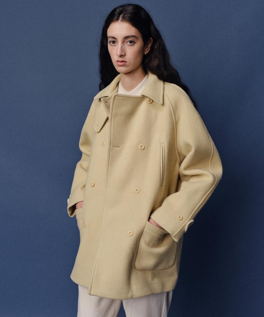 Baie Oud Wool Double Half Coat_Butter