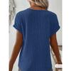 Exquisite Ribbed Round Neck Notched T-shirts Comfortable and Versatile Cashmere Short Sleeved Women's T-shirts
