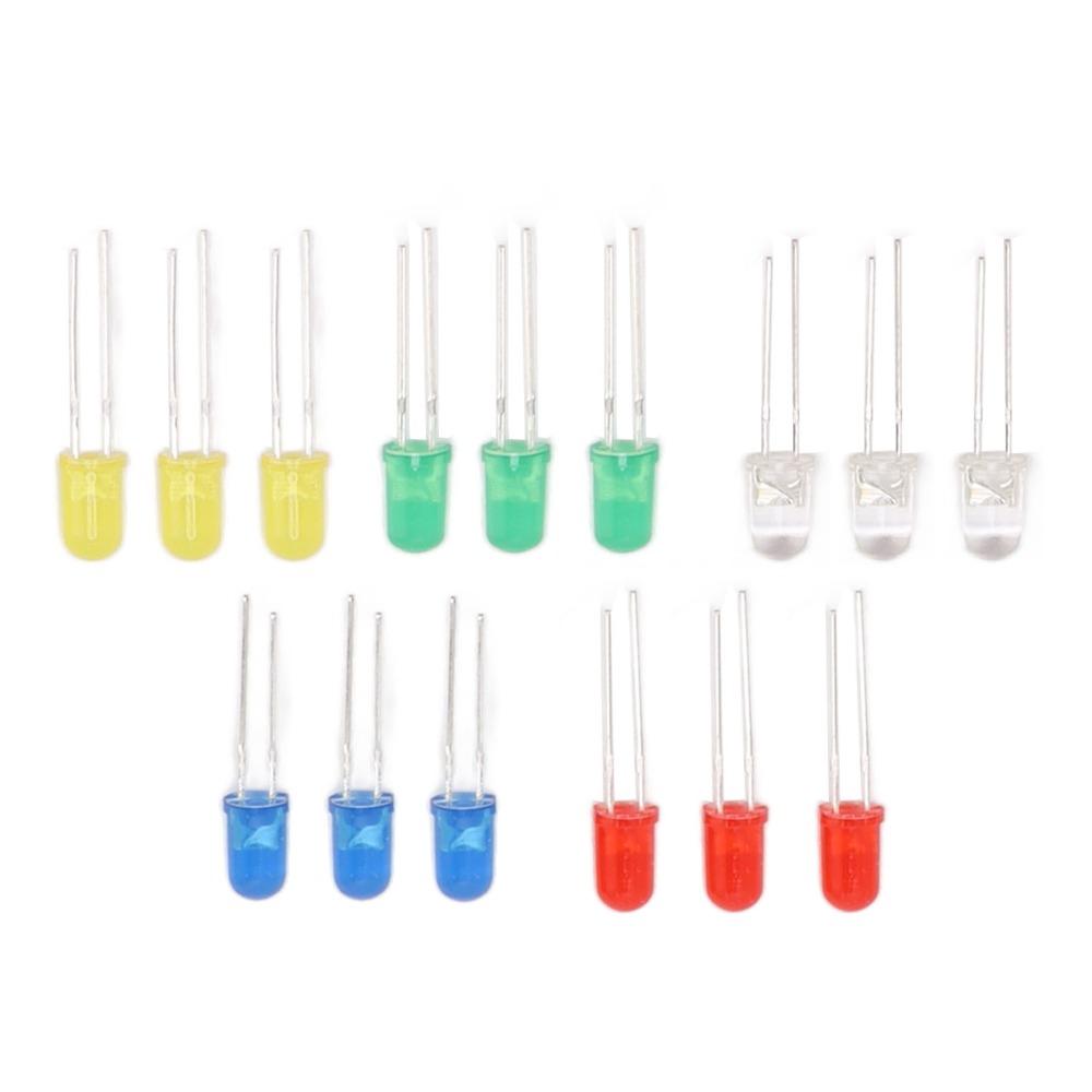 100PCS 5 Color Light Emitting Diodes ABS LED Assortment Kit Easy LED Diode Lights  Arduino