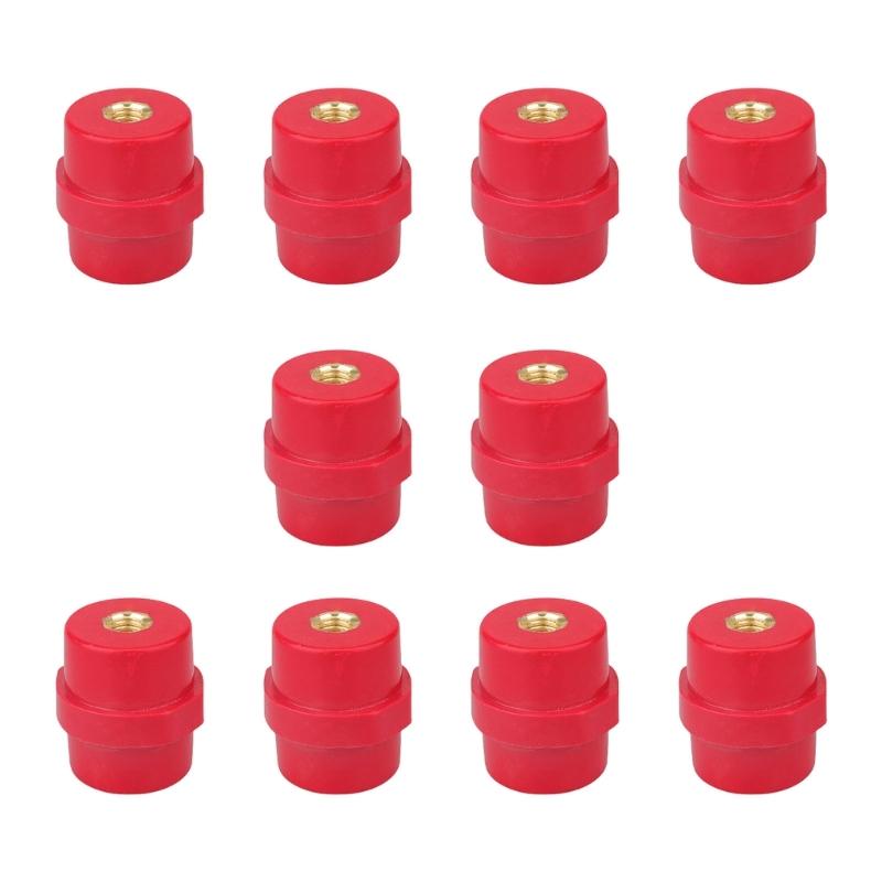 10Pcs 8mm High Low Voltages Insulation Column High Strength Busbar Insulator Supporter Polyester Standoff Insulators