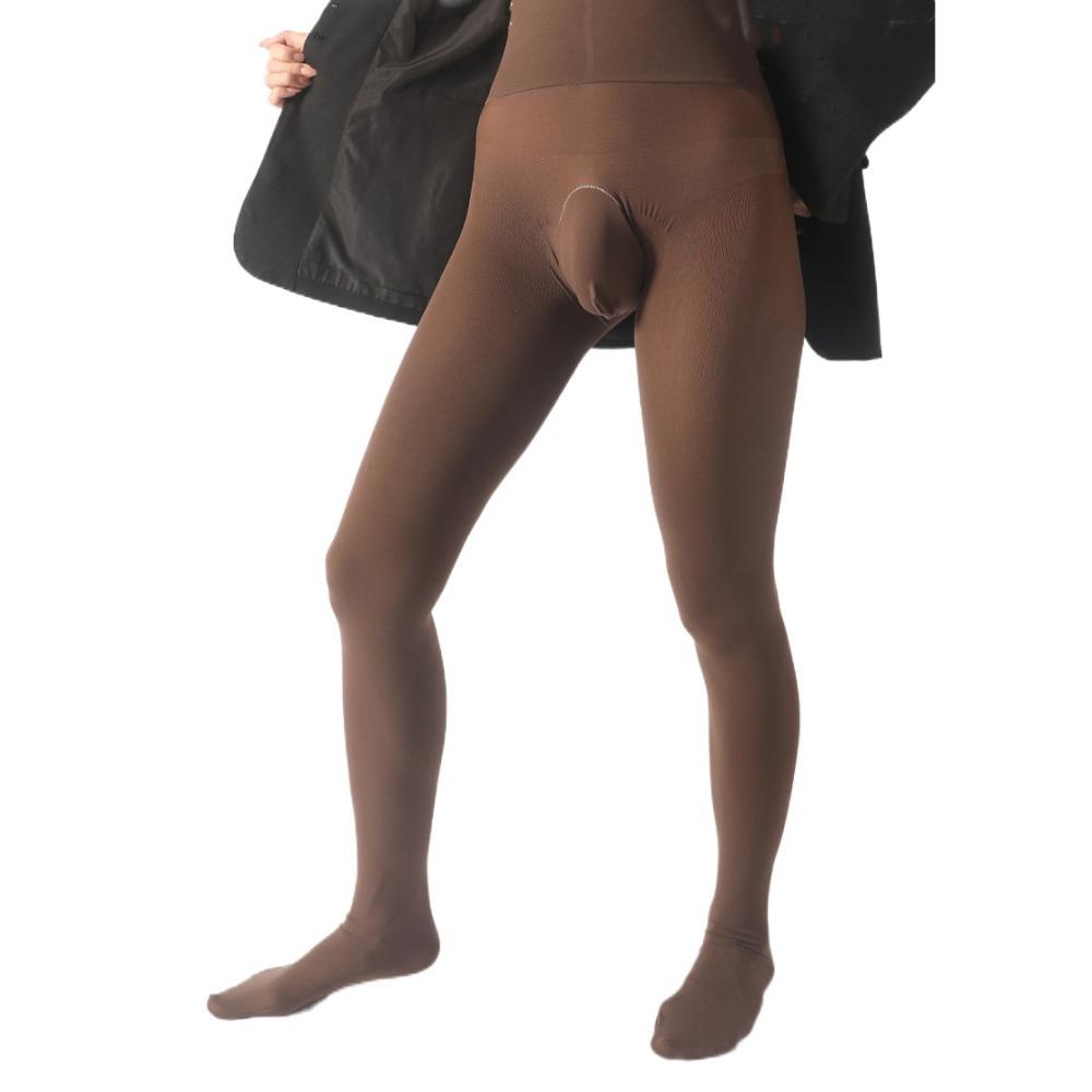 Solid Color Men's Elastic Pantyhose High Elastic 80D Velvet Stockings Seamless Sheath Tights Men