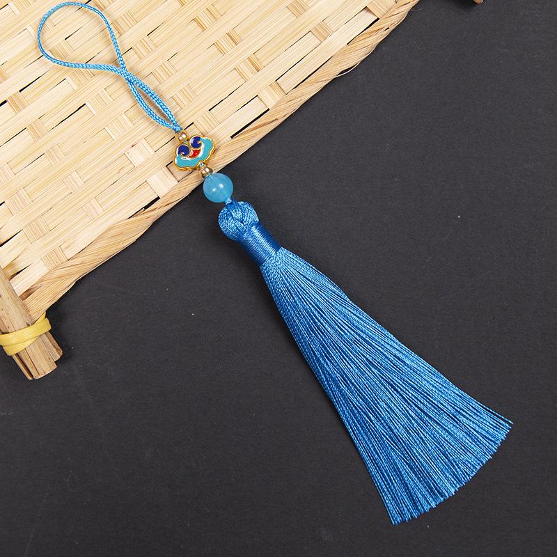 10cm Polyester Silk Tassels Auspicious Clouds Cap Fringe for DIY Crafts Bag Clothing Accessories Curtains Home Decoration 5PCS