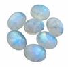 Natural Blue Flash Rainbow Moonstone Cabochons - Oval Loose Gemstones for Jewelry Making