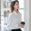 Chemise professionnelle amincissante à manches longues pour femmes, style coréen, couleur unie, pour le printemps et l'automne