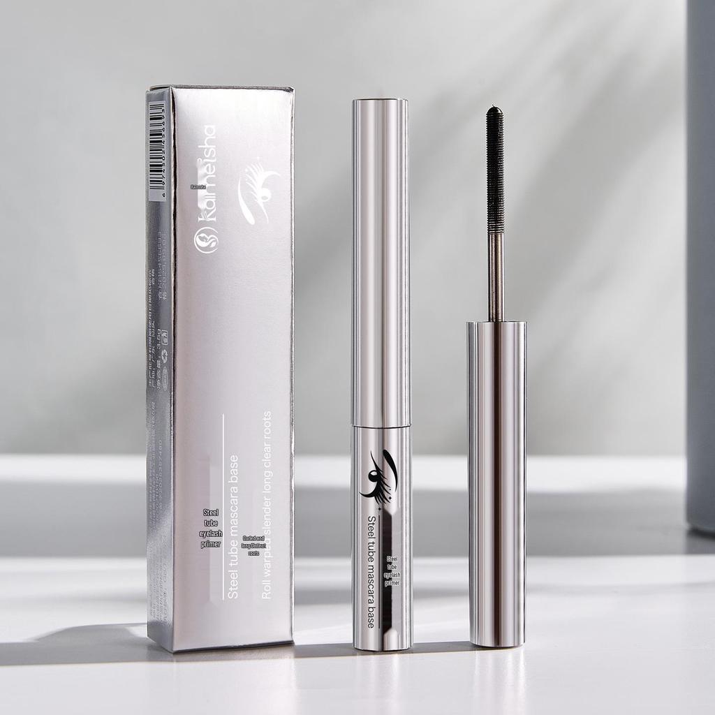 Cross-border Bestseller: Smudge-proof Silver Mascara, Long-lasting Curl, Volume, Spiral Brush, with Primer
