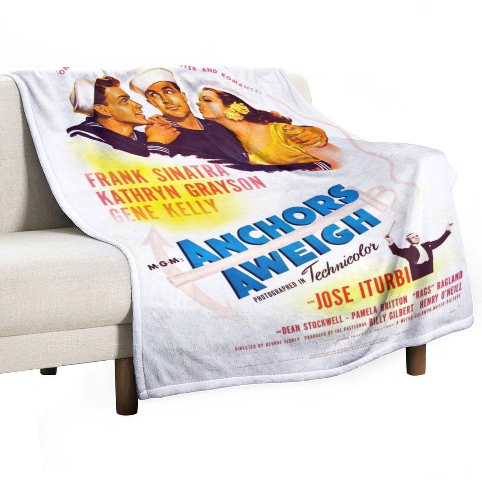 Anchors Aweigh (1945) Movie Poster Throw Blanket Plaid on the sofa Summer Beddings Hair Custom Blankets 30x40in