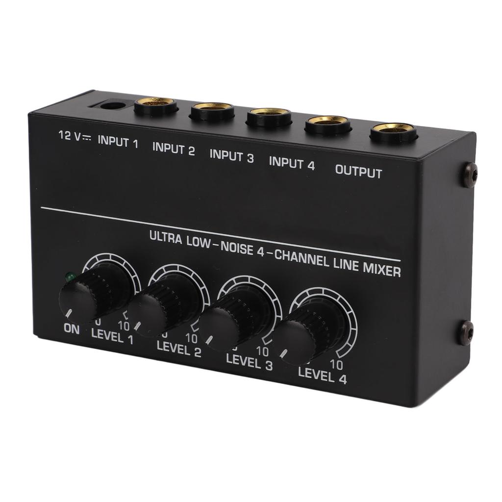 4 Channel Line Mixer Ultra Low Noise Mono Analog Audio Mixers 1 4in TS