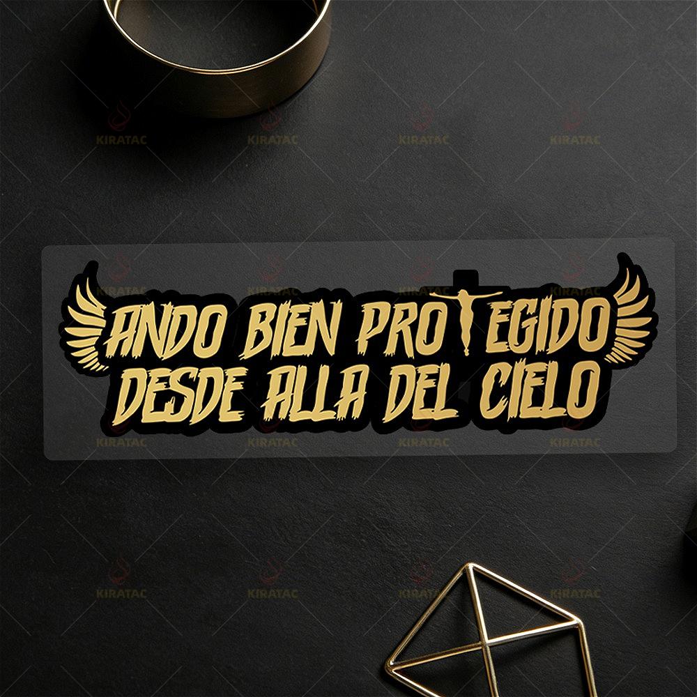 “Well Protected From Heaven” Faith-Inspired Decor Sticker Waterproof for Car Windows Door Motocycle Fairing Winged Trendy Decal