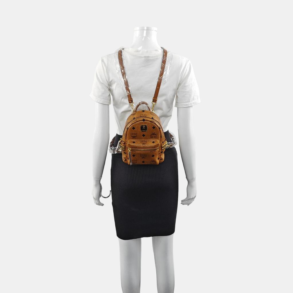 [Pre-Owned] Classic Allover Logo Studded Three-In-One Coated Canvas Shoulder Crossbody Backpack - Very Good #1IQOZOA