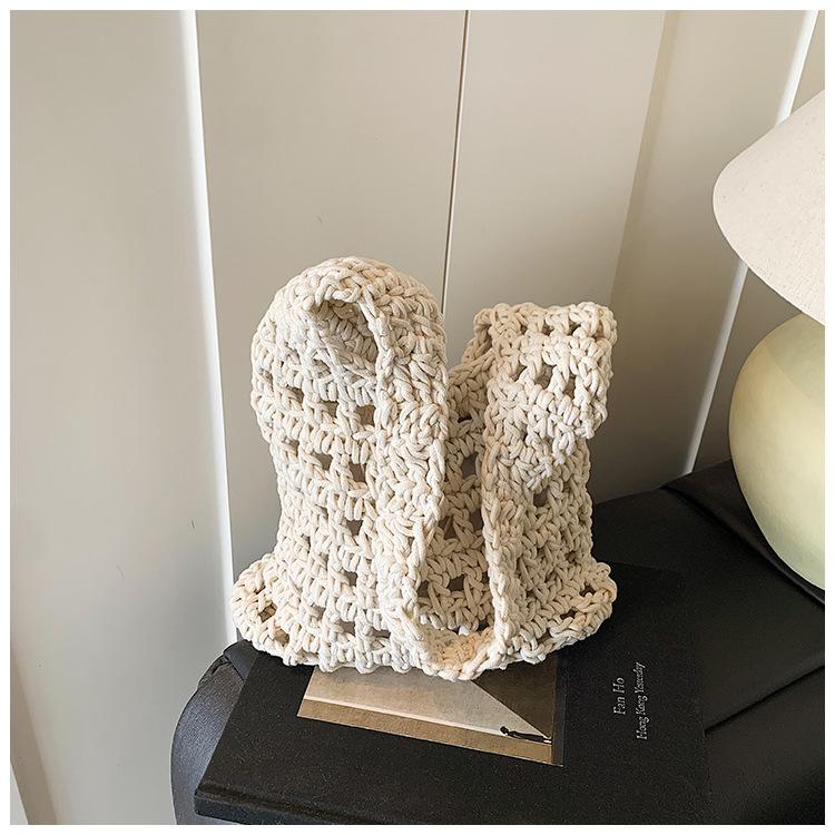 

Casual lazy wind large-capacity commuter bag women s new hollow knitted bag slack mesh tote bag