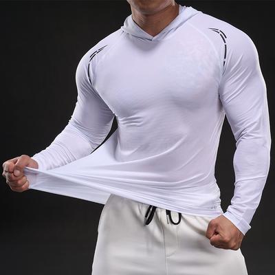 New Quick-drying Ice Silk Long-sleeved T-shirt Men's Casual Sports Elastic Fitness Outdoor T-shirt Top Men