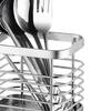 Utensil Holder Drying Rack Stainless Steel Draining Basket Wall Mount No Drilling for Kitchen