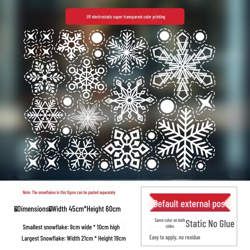 Creative Christmas Snowflake Window Stickers - Festive Electrostatic Decorations for Glass and Doors