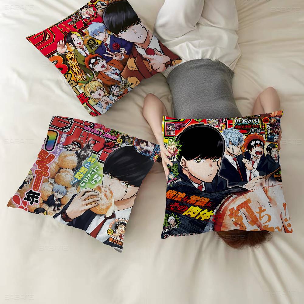 Hot Anime M-Mashle Cartoon Cushion Cover Polyester Sofa Cushions Decorative Throw Pillows Home Decoration Pillowcover