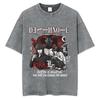 Vintage Washed Anime Death Note Ryuk Yagami Light LLawliet T Shirts Mens Women Cotton Tee Shirt Fashion Short Sleeve Tshirts