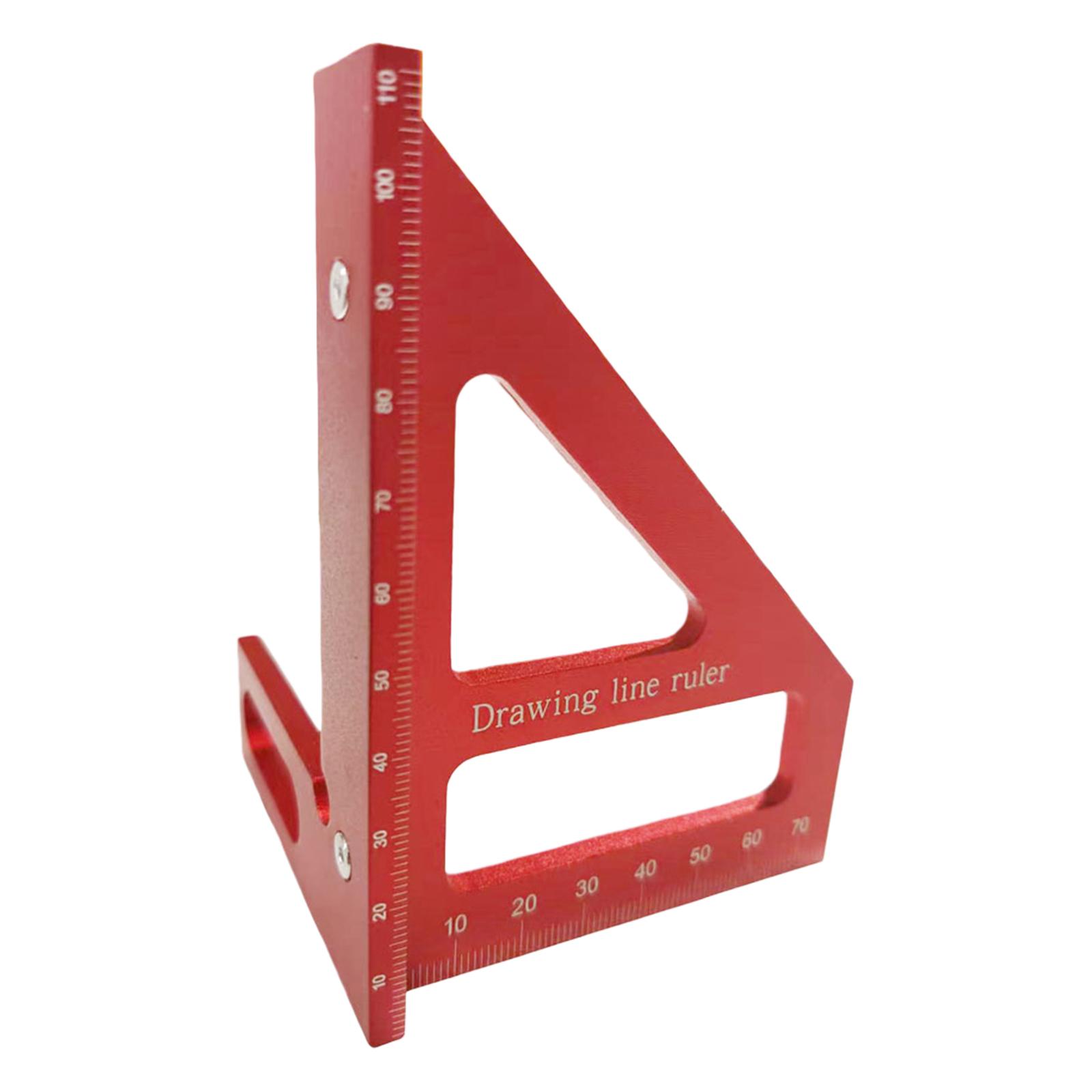 

45/90 Degree Woodworking Square Protractor 45/90 Degree Drawing Line Ruler for Carpentry Engineering and DIY Projects червоний