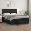 Box Spring Bed with Mattress Black 180 X 200 Cm Faux Leather