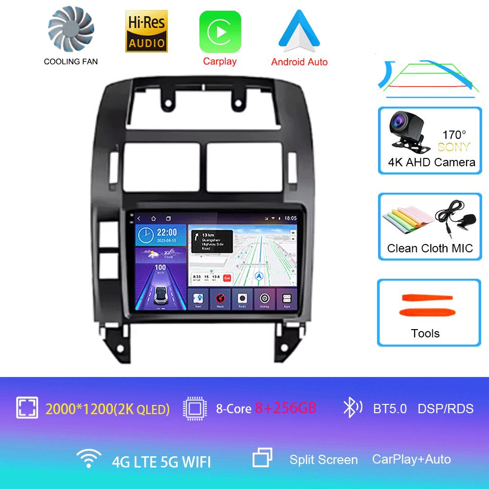 For Volkswagen VW Polo MK4 6Q 9N 9N3 2004- 2009 Car Radio Android 14 Auto Multimedia Video Player GPS Carplay QLED Screen Stereo