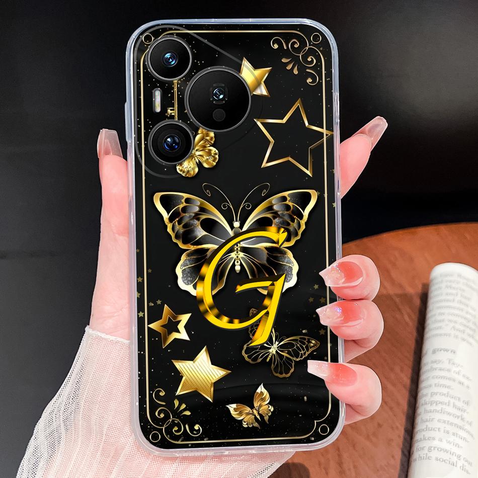 

For Huawei Pura 70 Pro Plus Ultra Phone Cover Unique Heart Letters Soft Slim Clear TPU Silicone Case For Huawei Pura 70Pro Shell Transparent&Huawei Pura 70 Ultra