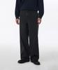 Fleece-Lined Big Wide Denim Pants [Washed Black]