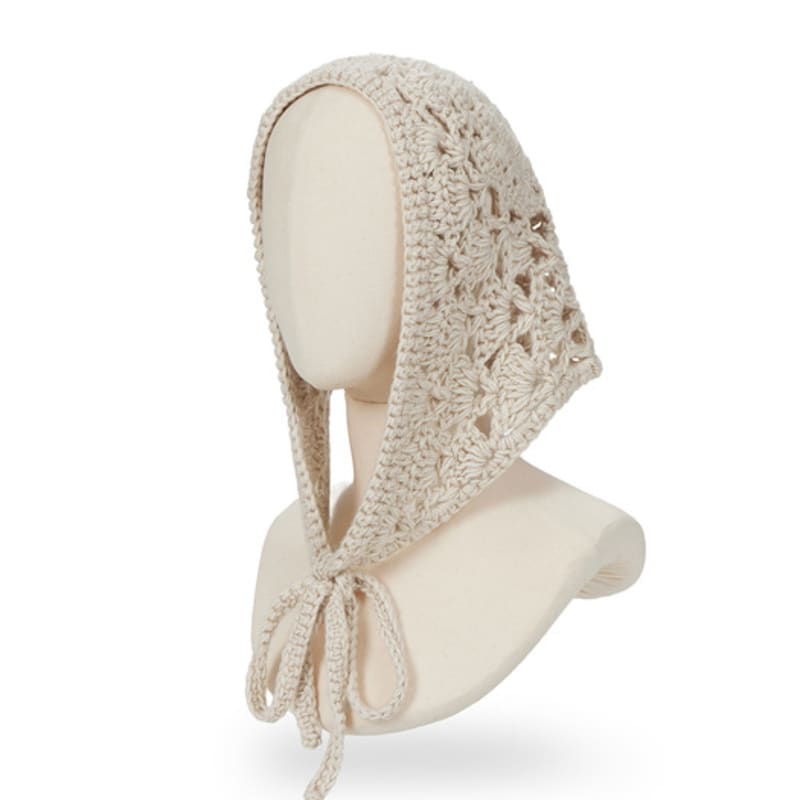 VARZAR Crochet Lace Bandana Beige