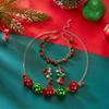 Colorful Christmas Bracelet Necklace Earrings Set for Women Jingle Bell Snowman Bracelet Set Festival Party Jewelry Gift