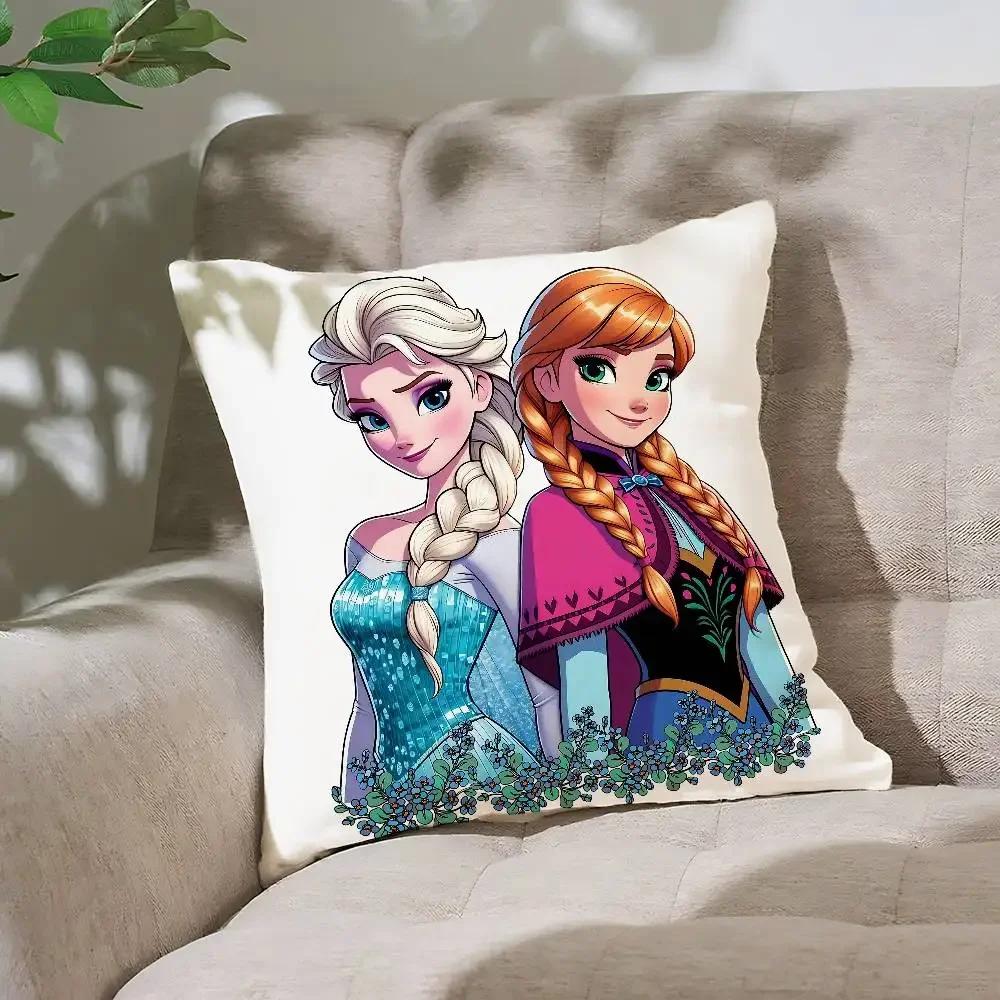 F-Frozen Pillow Case Cushion Cover Soft Cute Throw Pillow Case For Car Sofa Pillowcase Polyester With Zipper