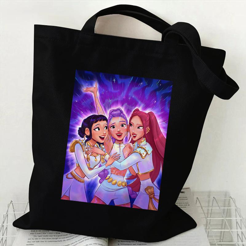 Kpop Witch Hunters Printed Canvas Bag Large Capacity Women's Daily Shopping Bag KTB