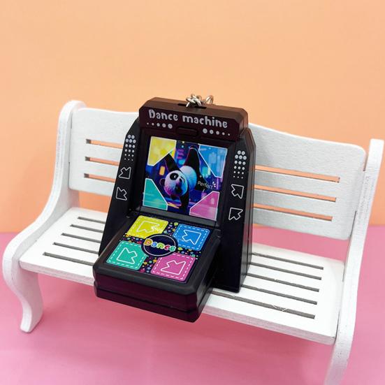 Mini Arcade Dance Machine Keychain with Music Reaction Training Handheld Game Console Kids Adults Battery Operated Dance Game Machine Keyring Toy