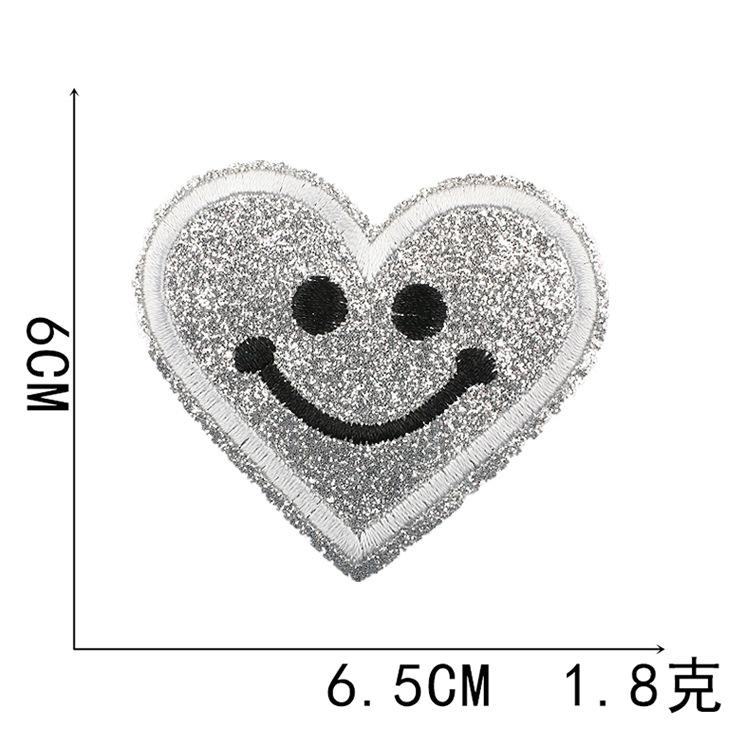 12-Color Gypsy Smiley Face Patch Sticker Computer Embroidery Love Embroidery Cloth Sticker Bag Decoration Patch Embroidery Chapter Boy