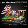 City Mini Pine Bonsai Ornaments Peach Blossom Building Blocks Sakura Decoration Potted Plant Figures Bricks Toy Children Gifts