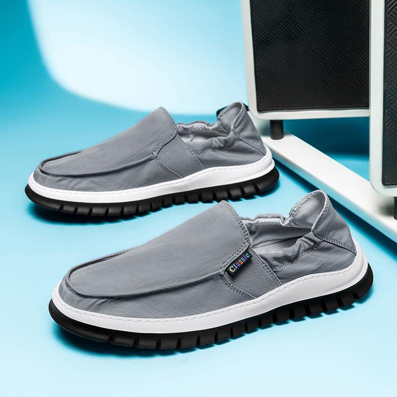 Fashion Non-Slip Men Casual Shoes Fashion Male Canvas Footwear Handmade Mens Loafers Moccasins Leisure Walk Slip on Flats Driving Shoes