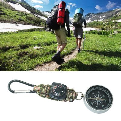 Mini Compasses Thermometer Keychain Pocket Size Snap Hook Compasses Carabiner for Camping Hiking Backpacking Survival